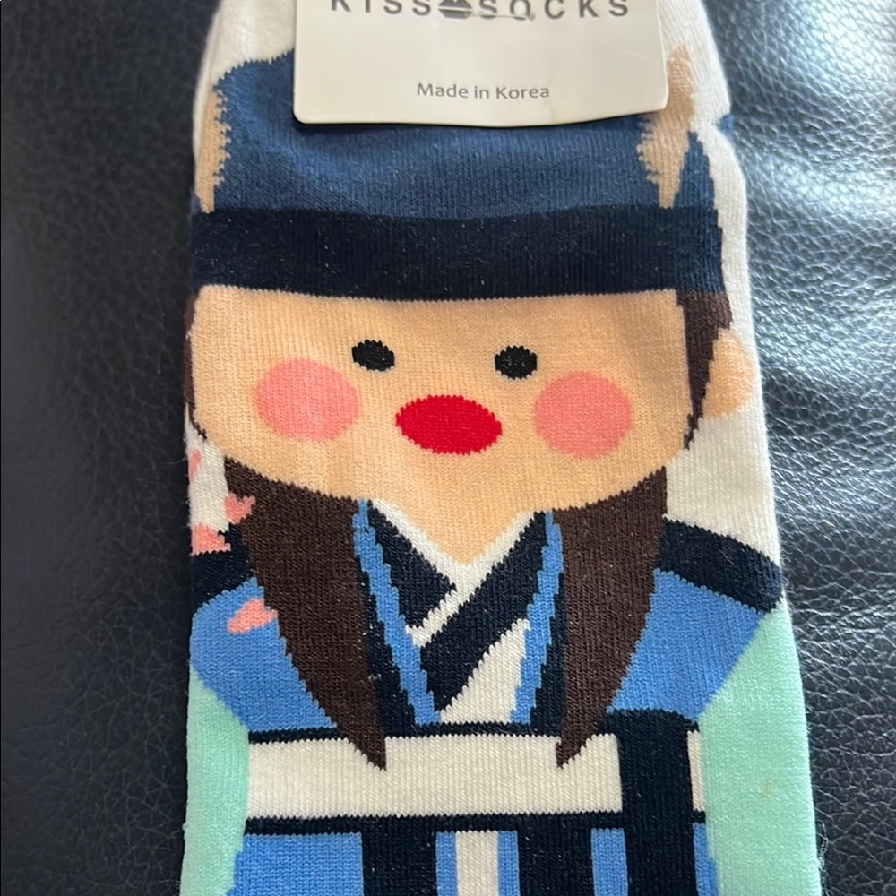 NWT SOCKS Blue and White Character Socks made in Korea. - Picture 5 of 6